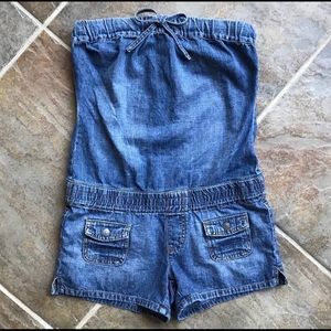 Refuge Blue Denim Strapless Jean Romper Jumper S
